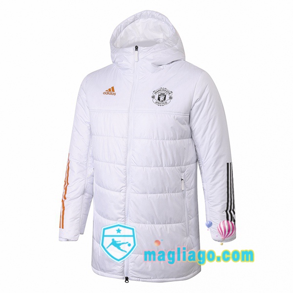 Magliago - Passione Maglie Thai Affidabili Basso Costo Online Shop | Uomo Piumino Da Calcio Manchester United Bianco 2020/2021