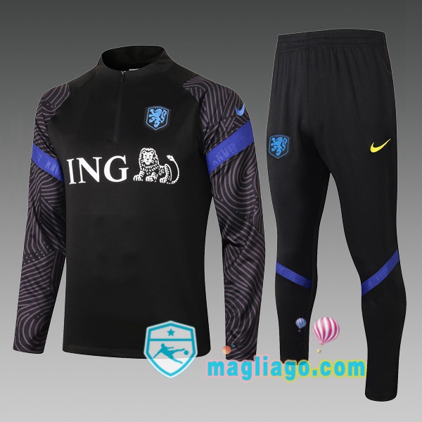 Magliago - Passione Maglie Thai Affidabili Basso Costo Online Shop | Tuta da Allenamento Paesi Bassi Bambino Nero 2020/2021