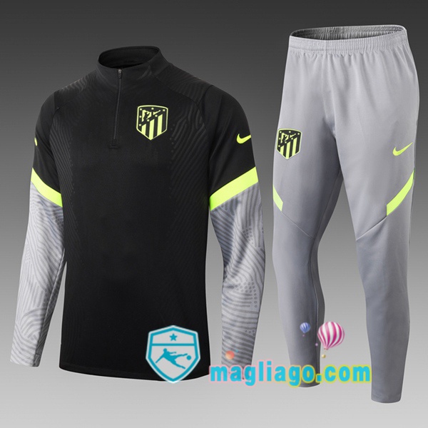 Magliago - Passione Maglie Thai Affidabili Basso Costo Online Shop | Tuta da Allenamento Atletico Madrid Bambino Nero Grigio 2020/2021