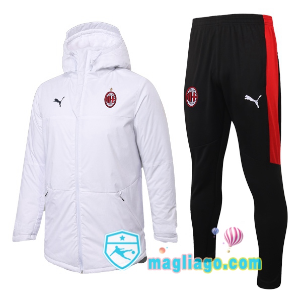 Magliago - Passione Maglie Thai Affidabili Basso Costo Online Shop | Uomo Piumino E Pantaloni AC Milan Bianco 2020/2021