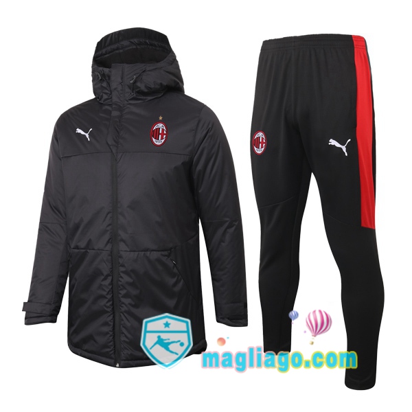 Magliago - Passione Maglie Thai Affidabili Basso Costo Online Shop | Uomo Piumino E Pantaloni AC Milan Nero 2020/2021