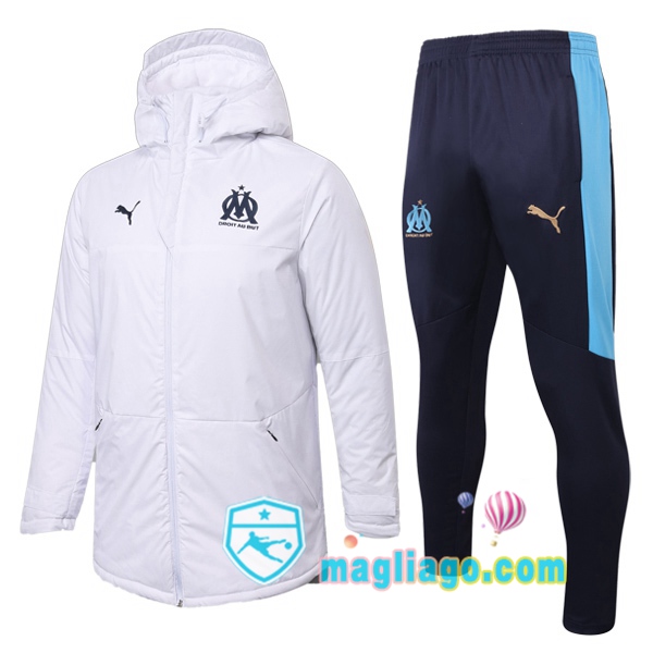 Magliago - Passione Maglie Thai Affidabili Basso Costo Online Shop | Uomo Piumino E Pantaloni Marsiglia OM Bianco 2020/2021
