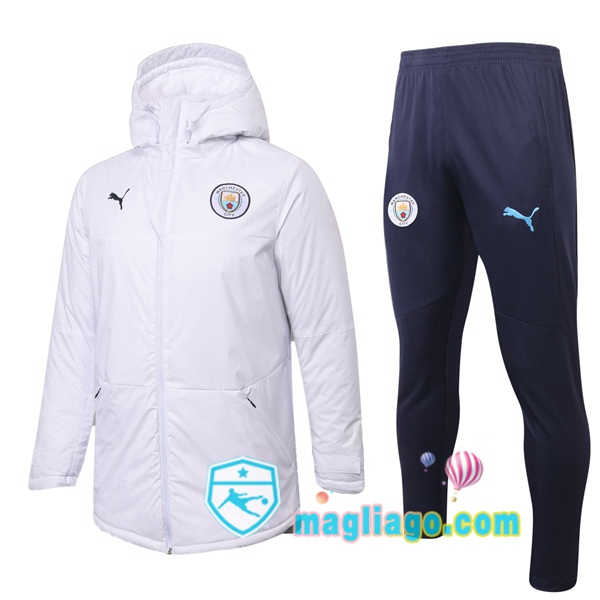 Magliago - Passione Maglie Thai Affidabili Basso Costo Online Shop | Uomo Piumino E Pantaloni Manchester City Bianco 2020/2021