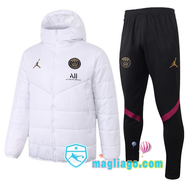 Magliago - Passione Maglie Thai Affidabili Basso Costo Online Shop | Uomo Piumino E Pantaloni Paris PSG Jordan Bianco 2020/2021