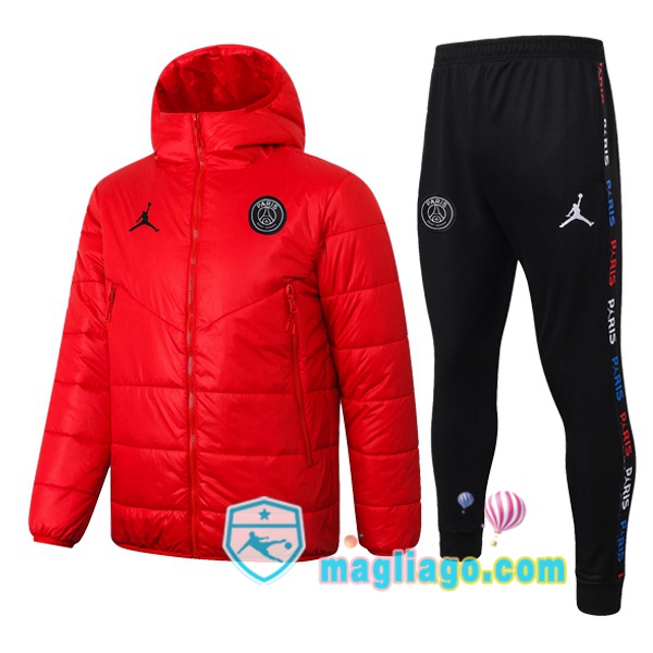 Magliago - Passione Maglie Thai Affidabili Basso Costo Online Shop | Uomo Piumino E Pantaloni Paris PSG Jordan Rosso 2020/2021