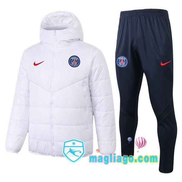 Magliago - Passione Maglie Thai Affidabili Basso Costo Online Shop | Uomo Piumino E Pantaloni Paris PSG Bianco 2020/2021