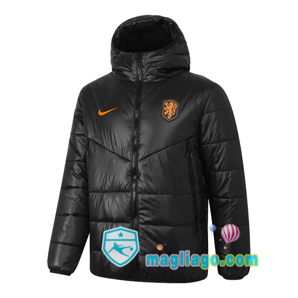 Magliago - Passione Maglie Thai Affidabili Basso Costo Online Shop | Uomo Piumino Da Calcio Paesi Bassi Nero 2020/2021