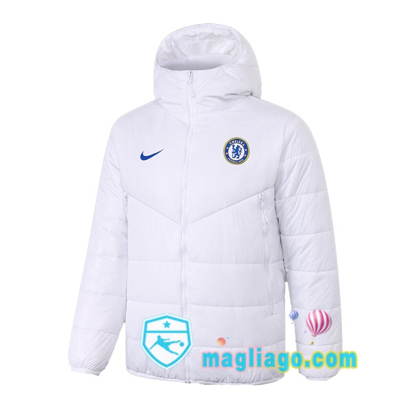 Magliago - Passione Maglie Thai Affidabili Basso Costo Online Shop | Uomo Piumino Da Calcio FC Chelsea Bianco 2020/2021