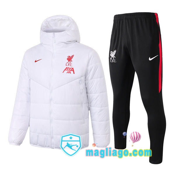 Magliago - Passione Maglie Thai Affidabili Basso Costo Online Shop | Uomo Piumino E Pantaloni FC Liverpool Bianco 2020/2021