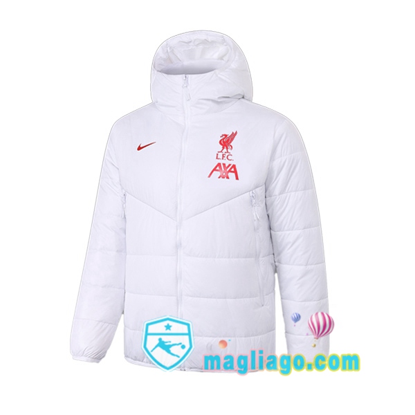 Magliago - Passione Maglie Thai Affidabili Basso Costo Online Shop | Uomo Piumino Da Calcio FC Liverpool Bianco 2020/2021