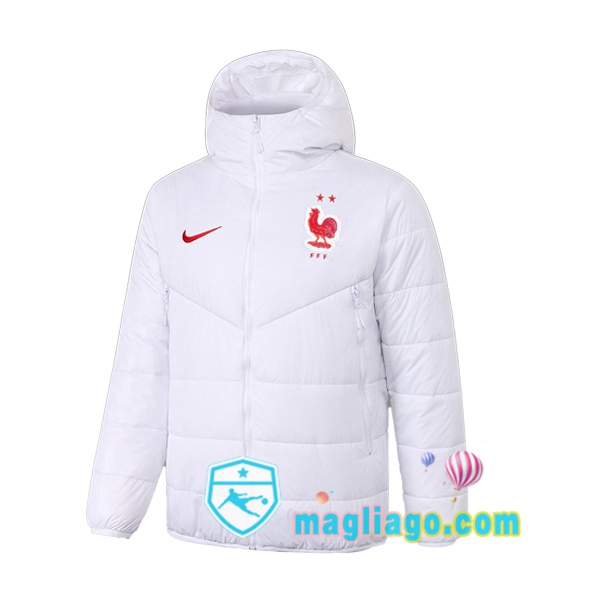 Magliago - Passione Maglie Thai Affidabili Basso Costo Online Shop | Uomo Piumino Da Calcio Francia Bianco 2020/2021