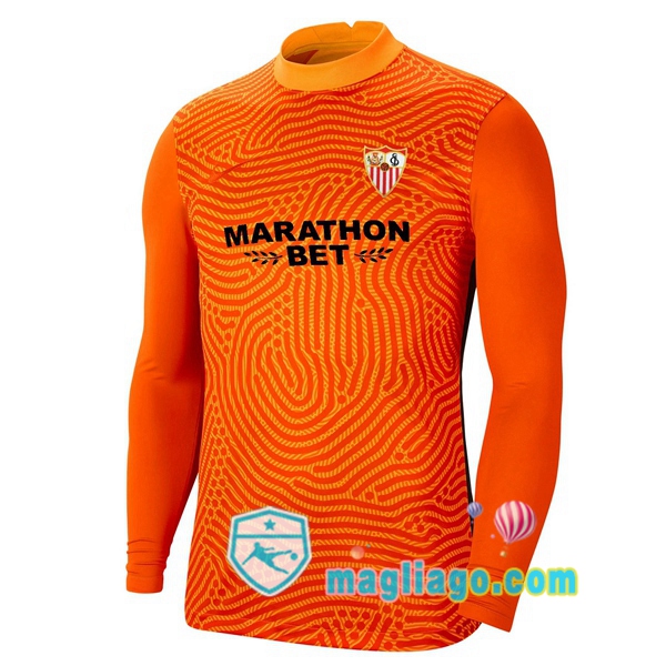 Magliago - Passione Maglie Thai Affidabili Basso Costo Online Shop | Maglia Sevilla FC Uomo Portiere Maniche Lunghe Arancione 2020/2021