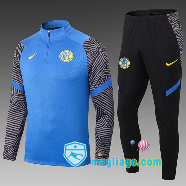 Magliago - Passione Maglie Thai Affidabili Basso Costo Online Shop | Tuta da Allenamento Inter Milan Bambino Blu Grigio 2020/2021