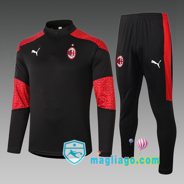 Magliago - Passione Maglie Thai Affidabili Basso Costo Online Shop | Tuta da Allenamento AC Milan Bambino Nero Rosso 2020/2021