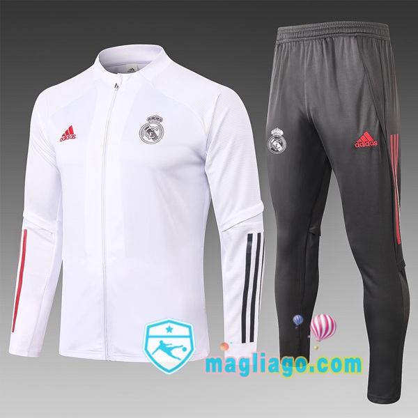Magliago - Passione Maglie Thai Affidabili Basso Costo Online Shop | Giacca Da Allenamento Real Madrid Bambino Bianco 2020/2021