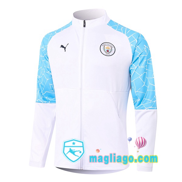 Magliago - Passione Maglie Thai Affidabili Basso Costo Online Shop | Giacca Calcio Manchester City Bianco Blu Royal 2020/2021