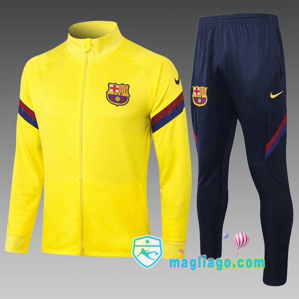Magliago - Passione Maglie Thai Affidabili Basso Costo Online Shop | Giacca Da Allenamento FC Barcellona Bambino Giallo 2020/2021
