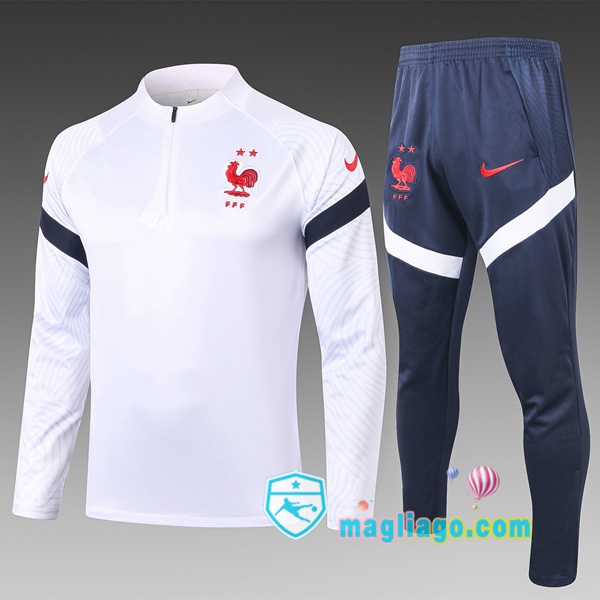 Magliago - Passione Maglie Thai Affidabili Basso Costo Online Shop | Tuta da Allenamento Francia Bambino Bianco 2020/2021