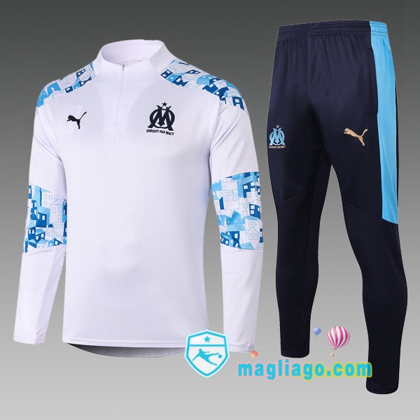 Magliago - Passione Maglie Thai Affidabili Basso Costo Online Shop | Tuta da Allenamento Marsiglia OM Bambino Bianco 2020/2021
