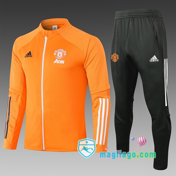 Magliago - Passione Maglie Thai Affidabili Basso Costo Online Shop | Giacca Da Allenamento Manchester United Bambino Arancione 2020/2021