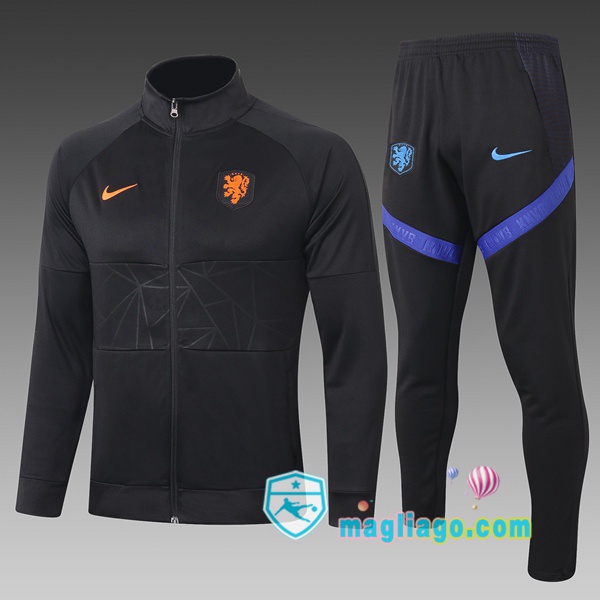 Magliago - Passione Maglie Thai Affidabili Basso Costo Online Shop | Giacca Da Allenamento Paesi Bassi Bambino Nero 2020/2021