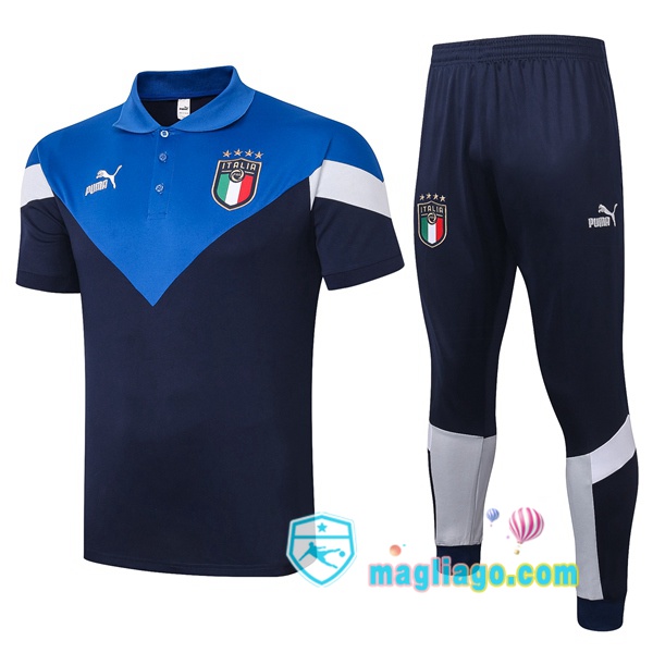 Magliago - Passione Maglie Thai Affidabili Basso Costo Online Shop | Italia Polo Maglia Uomo + Pantaloni Blu 2020/2021
