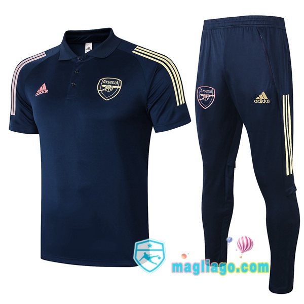 Magliago - Passione Maglie Thai Affidabili Basso Costo Online Shop | Arsenal Polo Maglia Uomo + Pantaloni Blu Royal 2020/2021