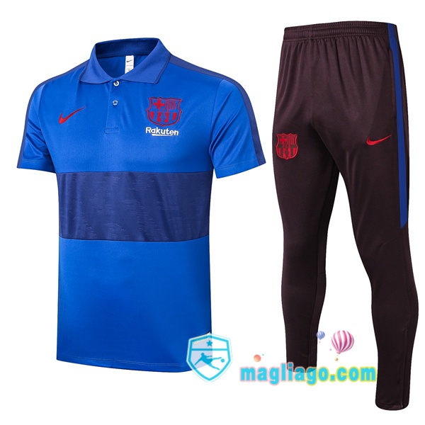 Magliago - Passione Maglie Thai Affidabili Basso Costo Online Shop | FC Barcellona Polo Maglia Uomo + Pantaloni Blu 2020/2021
