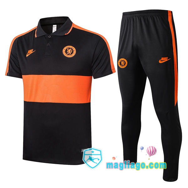Magliago - Passione Maglie Thai Affidabili Basso Costo Online Shop | FC Chelsea Polo Maglia Uomo + Pantaloni Arancione 2020/2021