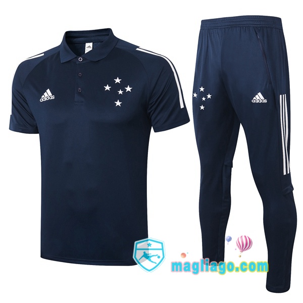 Magliago - Passione Maglie Thai Affidabili Basso Costo Online Shop | Cruzeiro EC Polo Maglia Uomo + Pantaloni Blu Royal 2020/2021