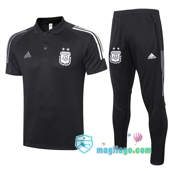 Magliago - Passione Maglie Thai Affidabili Basso Costo Online Shop | Argentina Polo Maglia Uomo + Pantaloni Nero 2020/2021