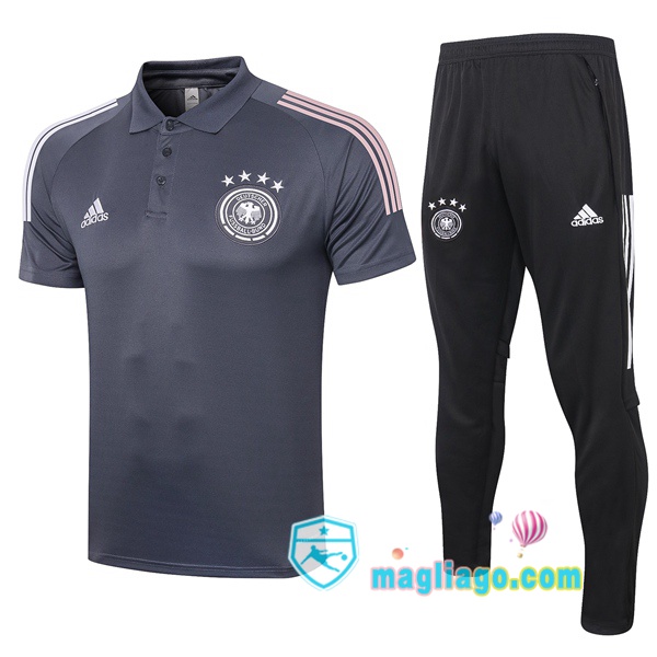 Magliago - Passione Maglie Thai Affidabili Basso Costo Online Shop | Germania Polo Maglia Uomo + Pantaloni Grigio Scuro 2020/2021