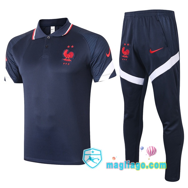Magliago - Passione Maglie Thai Affidabili Basso Costo Online Shop | Francia Polo Maglia Uomo + Pantaloni Blu Royal 2020/2021