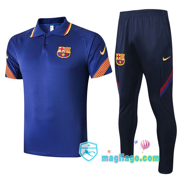Magliago - Passione Maglie Thai Affidabili Basso Costo Online Shop | FC Barcellona Polo Maglia Uomo + Pantaloni Blu 2020/2021