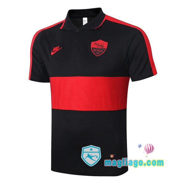 Magliago - Passione Maglie Thai Affidabili Basso Costo Online Shop | AS Roma Polo Maglia Uomo Nero Rosso 2020/2021