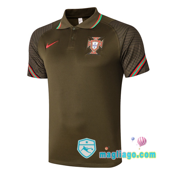 Magliago - Passione Maglie Thai Affidabili Basso Costo Online Shop | Portogallo Polo Maglia Uomo Marrone 2020/2021