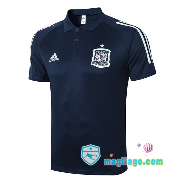 Magliago - Passione Maglie Thai Affidabili Basso Costo Online Shop | Spagna Polo Maglia Uomo Blu Royal 2020/2021