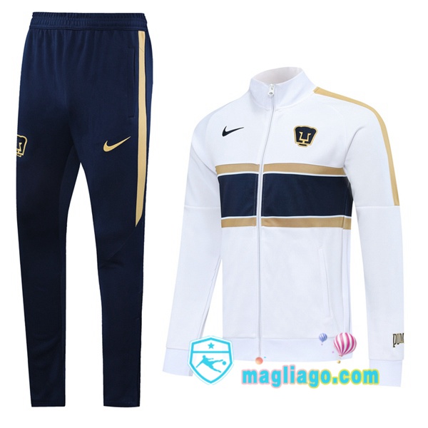 Magliago - Passione Maglie Thai Affidabili Basso Costo Online Shop | Giacca Da Allenamento Pumas UNAM Bianco 2020/2021