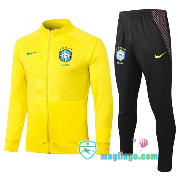 Magliago - Passione Maglie Thai Affidabili Basso Costo Online Shop | Giacca Da Allenamento Brasile Giallo 2020/2021
