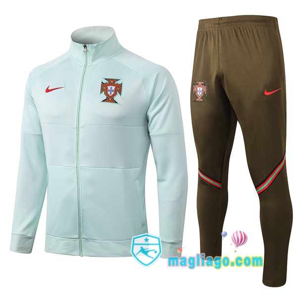Magliago - Passione Maglie Thai Affidabili Basso Costo Online Shop | Giacca Da Allenamento Portogallo Verde Chiaro - 1 2020/2021