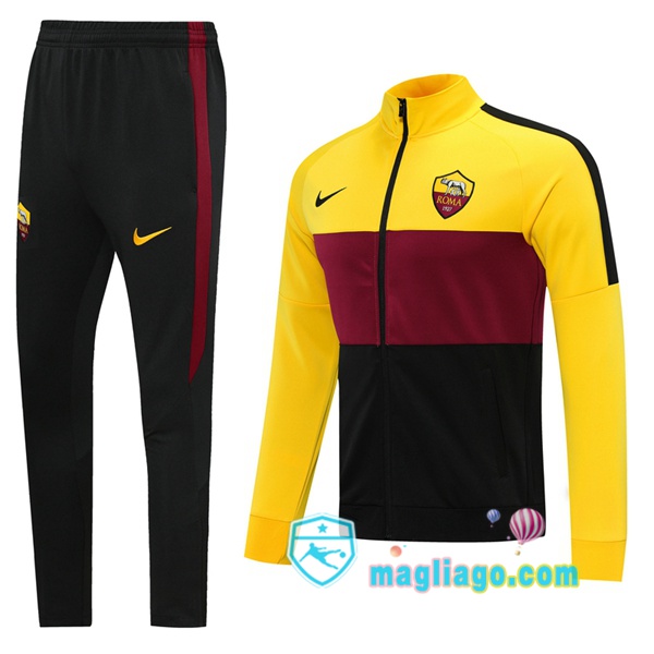 Magliago - Passione Maglie Thai Affidabili Basso Costo Online Shop | Giacca Da Allenamento AS Roma Giallo Rosso Nero 2020/2021