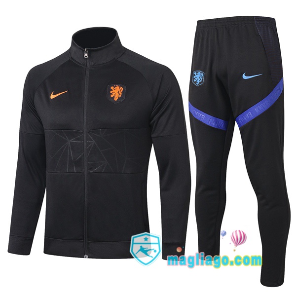 Magliago - Passione Maglie Thai Affidabili Basso Costo Online Shop | Giacca Da Allenamento Paesi Bassi Nero 2020/2021