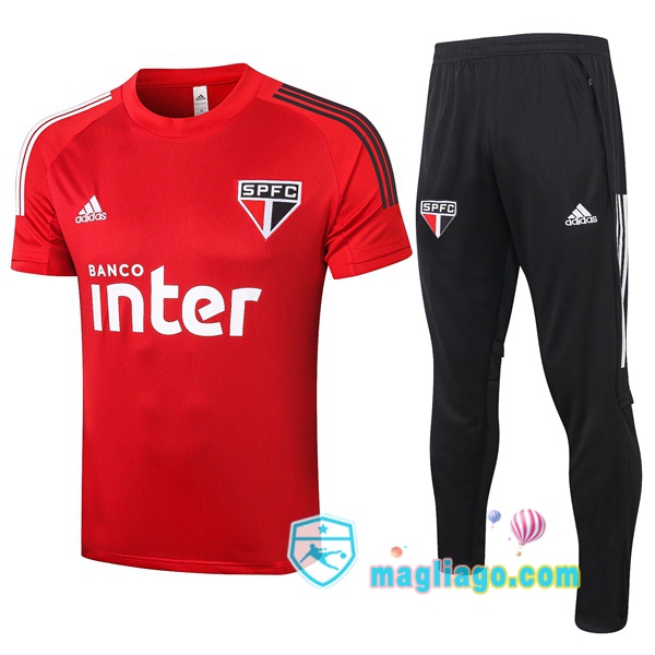 Magliago - Passione Maglie Thai Affidabili Basso Costo Online Shop | Maglie Allenamento Sao Paulo FC + Pantaloni Rosso 2020/2021
