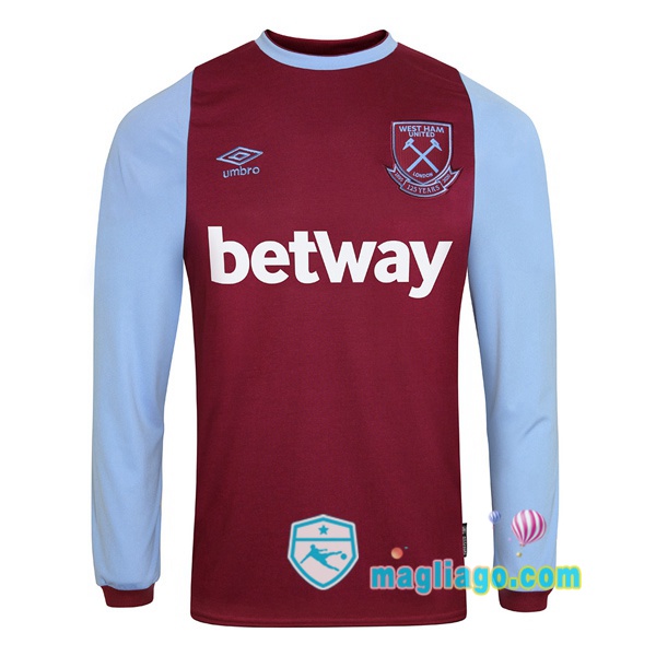 Magliago - Passione Maglie Thai Affidabili Basso Costo Online Shop | Maglia West Ham Uomo Prima Maniche Lunghe Rosso 2020/2021