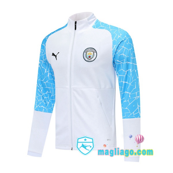 Magliago - Passione Maglie Thai Affidabili Basso Costo Online Shop | Giacca Calcio Manchester City Bianco Blu 2020/2021