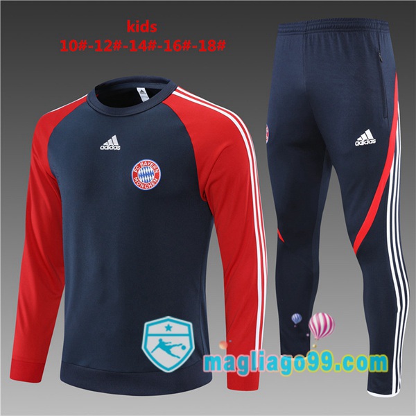 Magliago - Passione Maglie Thai Affidabili Basso Costo Online Shop | Tuta da Allenamento Bayern Monaco Bambino Blu Royal Rosso 2021/2022
