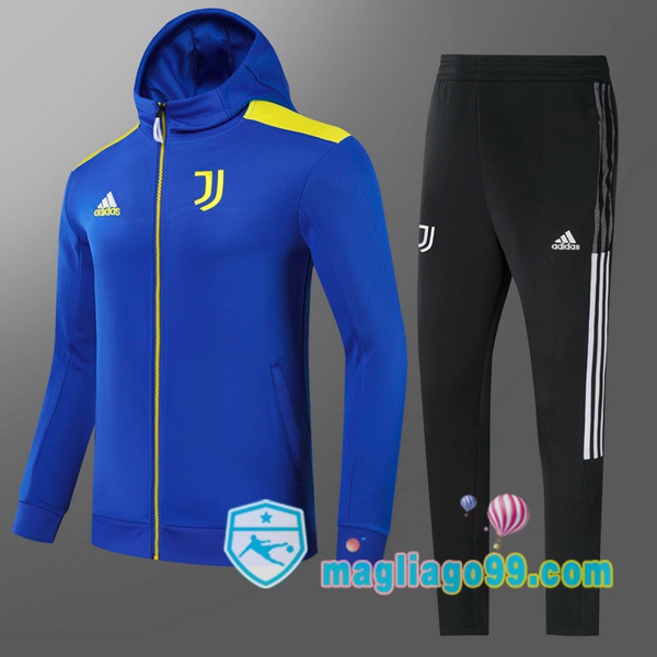 Magliago - Passione Maglie Thai Affidabili Basso Costo Online Shop | Giacca Con Cappuccio Juventus Bambino Blu 2021/2022