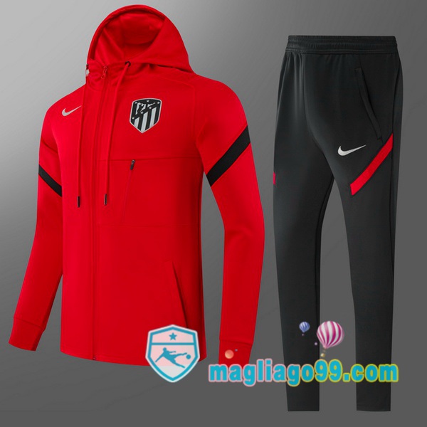 Magliago - Passione Maglie Thai Affidabili Basso Costo Online Shop | Giacca Con Cappuccio Atletico Madrid Bambino Rosso 2021/2022