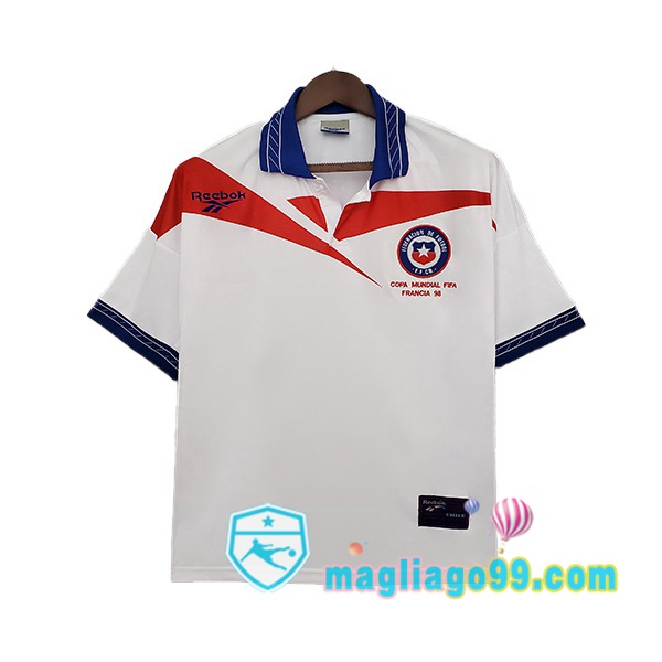 Magliago - Passione Maglie Thai Affidabili Basso Costo Online Shop | 1998 Cile Retro Seconda Maglia Storica Bianco