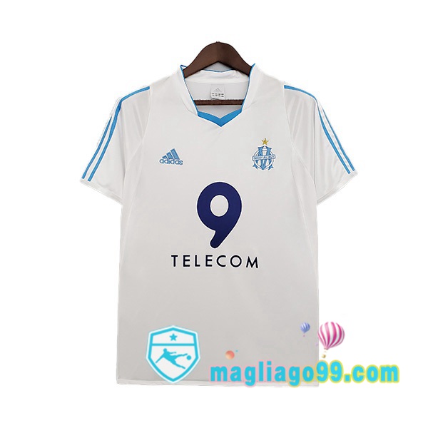 Magliago - Passione Maglie Thai Affidabili Basso Costo Online Shop | 2002-2003 Marsiglia OM Retro Prima Maglia Storica Bianco